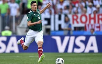 MOSCOW, RUSSIA - JUNE 17: Raul Jimenez of Mexico in action during the 2018 FIFA World Cup Russia group F match between Germany and Mexico at Luzhniki Stadium on June 17, 2018 in Moscow, Russia. (Photo by Lukasz Laskowski/PressFocus/MB Media)