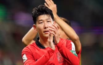 South Korea's Son Heung-min applauds the fans after the FIFA World Cup Group H match at the Education City Stadium in Al-Rayyan, Qatar. Picture date: Monday November 28, 2022.