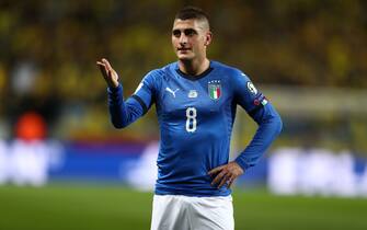 SOLNA, SWEDEN - NOVEMBER 10: Marco Verratti of Italy during the FIFA 2018 World Cup Qualifier Play-Off: First Leg between Sweden and Italy at Friends arena on November 10, 2017 in Solna, Sweden. (Photo by Catherine Ivill/Getty Images)