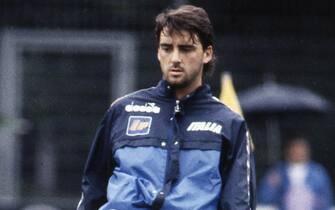 Roberto Mancini during a training session in West Germany, June 1988. ANSA/OLDPIX