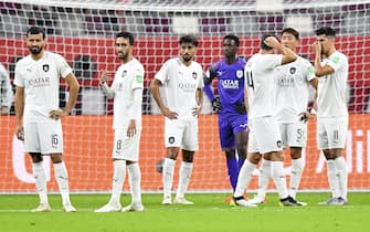 epa08077486 Al-Sadd SC players react after the FIFA Club World Cup soccer match for 5th place between Al-Sadd SC and Esperance Sportive de Tunis at the Khalifa International Stadium in Doha, Qatar, 17 December 2019.  EPA/NOUSHAD THEKKAYIL