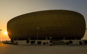 (220812) -- DOHA, Aug. 12, 2022 (Xinhua) -- Photo taken on Aug. 11, 2022 shows the exterior view of Lusail Stadium which will host the 2022 FIFA World Cup matches in Doha, Qatar. (Photo by Nikku/Xinhua) - Nikku -//CHINENOUVELLE_XxjpbeE007198_20220812_PEPFN0A001/2208121138/Credit:CHINE NOUVELLE/SIPA/2208121201