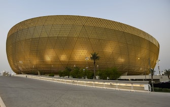 (220910) -- DOHA, Sept. 10, 2022 (Xinhua) -- Photo taken on Sept. 9, 2022 shows the exterior view of the Lusail stadium, the main stadium of FIFA World Cup 2022, on the outskirts of Doha, Qatar. (Photo by Nikku/Xinhua) - Nikku -//CHINENOUVELLE_XxjpbeE007159_20220910_PEPFN0A001/2209101120/Credit:CHINE NOUVELLE/SIPA/2209101135