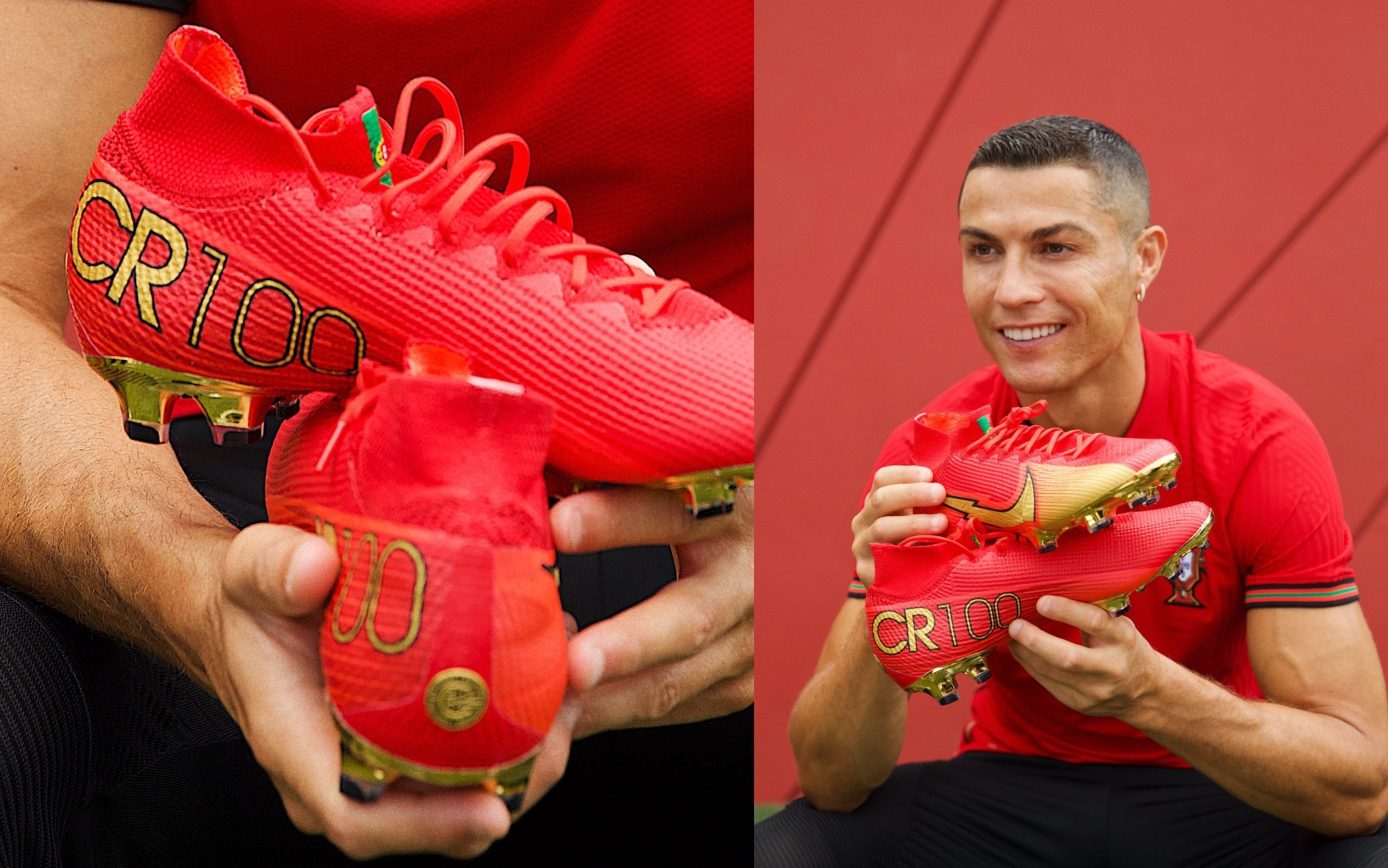 Portogallo, Cristiano Ronaldo presenta i nuovi scarpini: le CR100. FOTO |  Sky Sport
