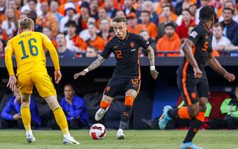 ROTTERDAM - Noa Lang of Holland during the UEFA Nations League match between the Netherlands and Wales at Feyenoord stadium on June 14, 2022 in Rotterdam, Netherlands. ANP PIETER STAM DE YOUNG (Photo by ANP via Getty Images)