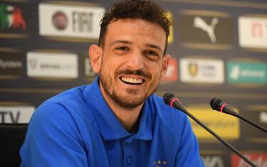 FLORENCE, ITALY - MAY 28: Alessandro Florenzi of Italy speaks with the media during press conference at Centro Tecnico Federale di Coverciano on May 28, 2022 in Florence, Italy. (Photo by Claudio Villa/Getty Images)