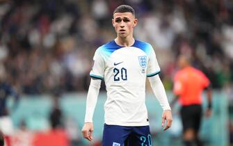 Phil Foden of England during the FIFA World Cup Qatar 2022 match, Quarter-Final, between England and France played at Al Bayt Stadium on Dec 10, 2022 in Al Khor, Qatar. (Photo by Bagu Blanco / PRESSIN)