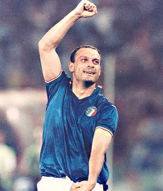 Mondiali 1990-Goleador Totò Schillaci esulta