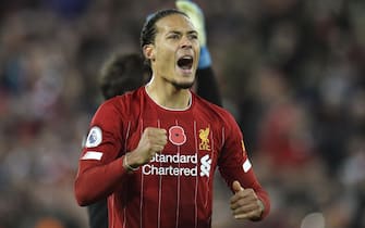 epa07986765 Virgil van Dijk of Liverpool reacts after the English Premier League soccer match between Liverpool FC and Manchester City in Liverpool, Britain, 10 November 2019.  EPA/PETER POWELL EDITORIAL USE ONLY. No use with unauthorized audio, video, data, fixture lists, club/league logos or 'live' services. Online in-match use limited to 120 images, no video emulation. No use in betting, games or single club/league/player publications