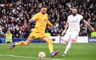 09 Karim BENZEMA (real) - 50 Gianluigi DONNARUMMA (psg) during the UEFA Champions League match between Real Madrid and Paris at Estadio Santiago Bernabeu on March 9, 2022 in Madrid, Spain. (Photo by Anthony Bibard/FEP/Icon Sport) - Photo by Icon sport/Sipa USA