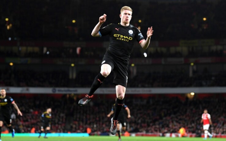 L'esultanza di Kevin De Bruyne (foto getty) L'esultanza di Kevin De Bruyne (foto getty)