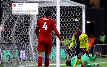 Reds non più imbattuti. E l'Arsenal se la ride