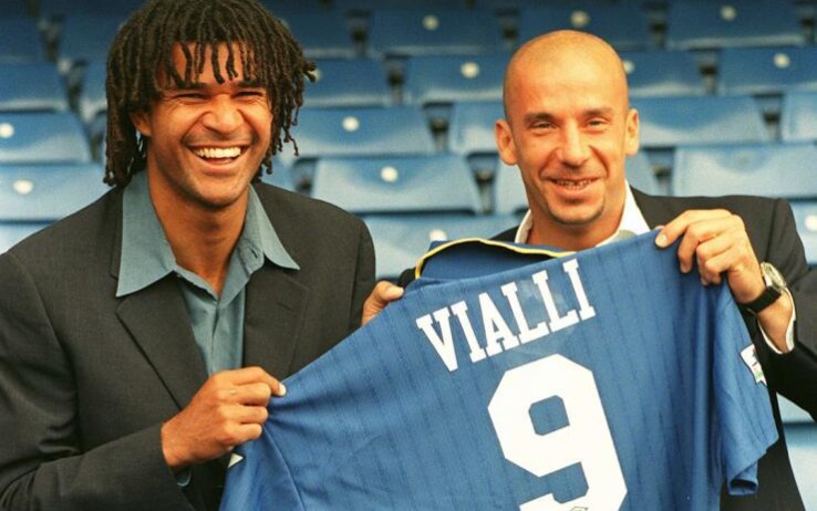 Gullit con Vialli nel giorno della presentazione (1996) Gullit con Vialli nel giorno della presentazione (1996)