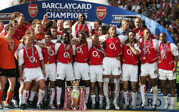 L'Arsenal degli "invincibili" 2003-2004, che vinse il campionato inglese con 26 vittorie, 12 pareggi e zero sconfitte