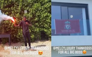 Konaté al Liverpool, lui fa festa con un fumogeno