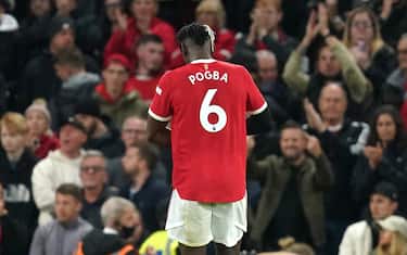 Manchester United's Paul Pogba reacts after being sent off during the Premier League match at Old Trafford, Manchester. Picture date: Sunday October 24, 2021.