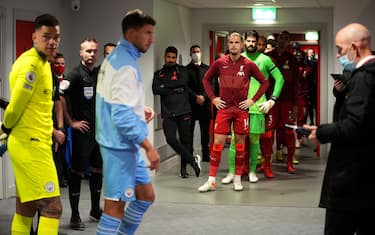 LIVERPOOL, ENGLAND - OCTOBER 03: Jordan Henderson of Liverpool in the tunnel prior to the Premier League match between Liverpool and Manchester City at Anfield on October 03, 2021 in Liverpool, England. (Photo by Matt McNulty - Manchester City/Manchester City FC via Getty Images)