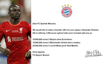 Bayern, bonus folli su Mané: e lo Spartak...
