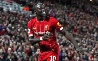 LIVERPOOL, ENGLAND - JANUARY 02:  Sadio Mane of Liverpool celebrates after scoring their second goal during the Premier League match between Liverpool FC and Sheffield United at Anfield on January 02, 2020 in Liverpool, United Kingdom. (Photo by Alex Livesey - Danehouse/Getty Images)