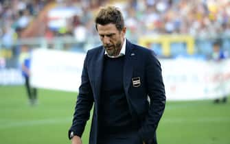 GENOA, ITALY - SEPTEMBER 28: Eusebio Di Francesco head coach of UC Sampdoria looks on during the Serie A match between UC Sampdoria and FC Internazionale at Stadio Luigi Ferraris on September 28, 2019 in Genoa, Italy.  (Photo by Paolo Rattini/Getty Images)