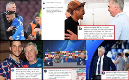 Napoli, i giocatori salutano Ancelotti sui social
