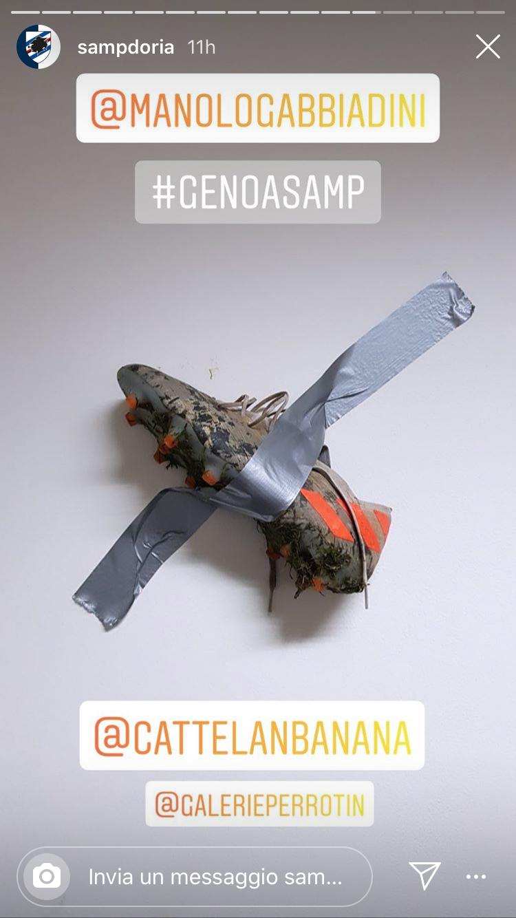 La storia pubblicata su Instagram dalla Sampdoria