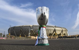 JEDDAH, SAUDI ARABIA - JANUARY 12:  A general view of Italian Supercup trophy before the Italian Supercup between Juventus FC and AC Milan on January 12, 2019 in Jeddah, Saudi Arabia.  (Photo by Claudio Villa/Getty Images for Lega Serie A)