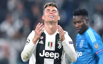 Juventuss Cristiano Ronaldo disappointed during the return match of the Uefa Champios League quarter-finals Juventus FC vs AFC Ajax at the Allianz Stadium in Turin, Italy, 16 April 2019 ANSA/ALESSANDRO DI MARCO