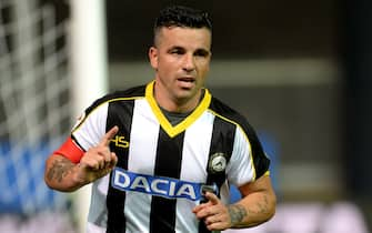 UDINE, ITALY - AUGUST 31:  Antonio Di Natale of Udinese celebrates after scoring his opening goal during the Serie A match between Udinese Calcio and Empoli FC at Stadio Friuli on August 31, 2014 in Udine, Italy.  (Photo by Dino Panato/Getty Images)