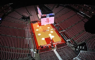 HOUSTON, TX - MAY 6: A general view of the Houston Rockets arena prior to Game Four of the Western Conference Semifinals of the 2019 NBA Playoffs on May 6, 2019 at the Toyota Center in Houston, Texas. NOTE TO USER: User expressly acknowledges and agrees that, by downloading and/or using this photograph, user is consenting to the terms and conditions of the Getty Images License Agreement. Mandatory Copyright Notice: Copyright 2019 NBAE (Photo by Andrew D. Bernstein/NBAE via Getty Images)