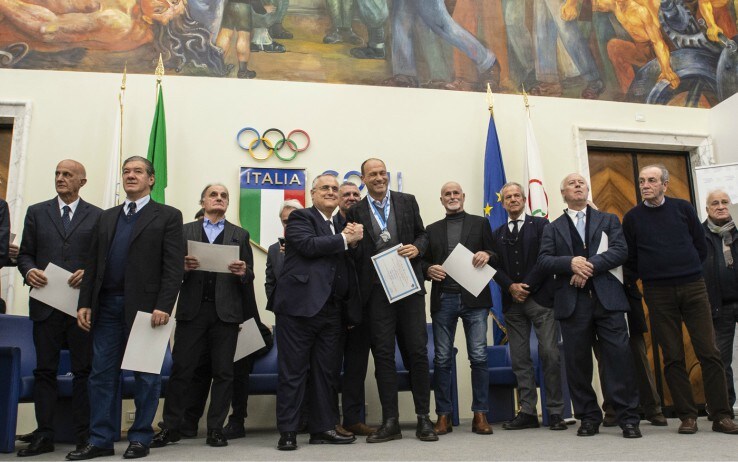La celebrazione dei 120 anni della Lazio al salone d'onore del Coni