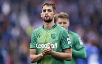 LEGANES, SPAIN - FEBRUARY 02: Adnan Januzaj of Real Sociedad salute the fans at the end of the game during the Liga match between CD Leganes and Real Sociedad at Estadio Municipal de Butarque on February 02, 2020 in Leganes, Spain. (Photo by Quality Sport Images/Getty Images)