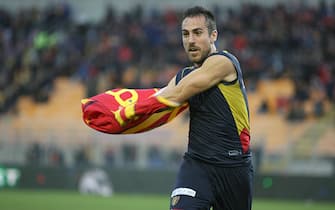 Lecce vs Benevento - Serie BKT 2018/2019 Foto Ingenito Renato/LaPresse 19 gennaio 2019 Lecce (LE) Italia sport calcio Lecce vs Benevento - Campionato di calcio Serie BKT 2018/2019 - stadio Giardiniero.Nella foto: Mancosu esulta dopo il gol 1-0Ingenito Renato/LaPresse January 19, 2019 Lecce (LE) Italy sport soccer Lecce vs Benevento - Italian Football Champion ship League BKT 2018/2019 - Giardiniero stadium.In the pic: Mancosu celebrates after scoaring goal 1-0