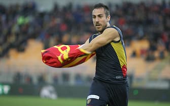 Foto Ingenito Renato/LaPresse 19 gennaio 2019 Lecce (LE) Italia sport calcio Lecce vs Benevento - Campionato di calcio Serie BKT 2018/2019 - stadio Giardiniero.Nella foto: Mancosu esulta dopo il gol 1-0Ingenito Renato/LaPresse January 19, 2019 Lecce (LE) Italy sport soccer Lecce vs Benevento - Italian Football Champion ship League BKT 2018/2019 - Giardiniero stadium.In the pic: Mancosu celebrates after scoaring goal 1-0