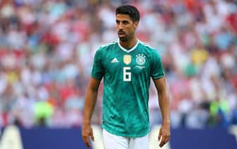 KAZAN, RUSSIA - JUNE 27:  Sami Khedira of Germany in action during the 2018 FIFA World Cup Russia group F match between Korea Republic and Germany at Kazan Arena on June 27, 2018 in Kazan, Russia. (Photo by Matthew Ashton - AMA/Getty Images)