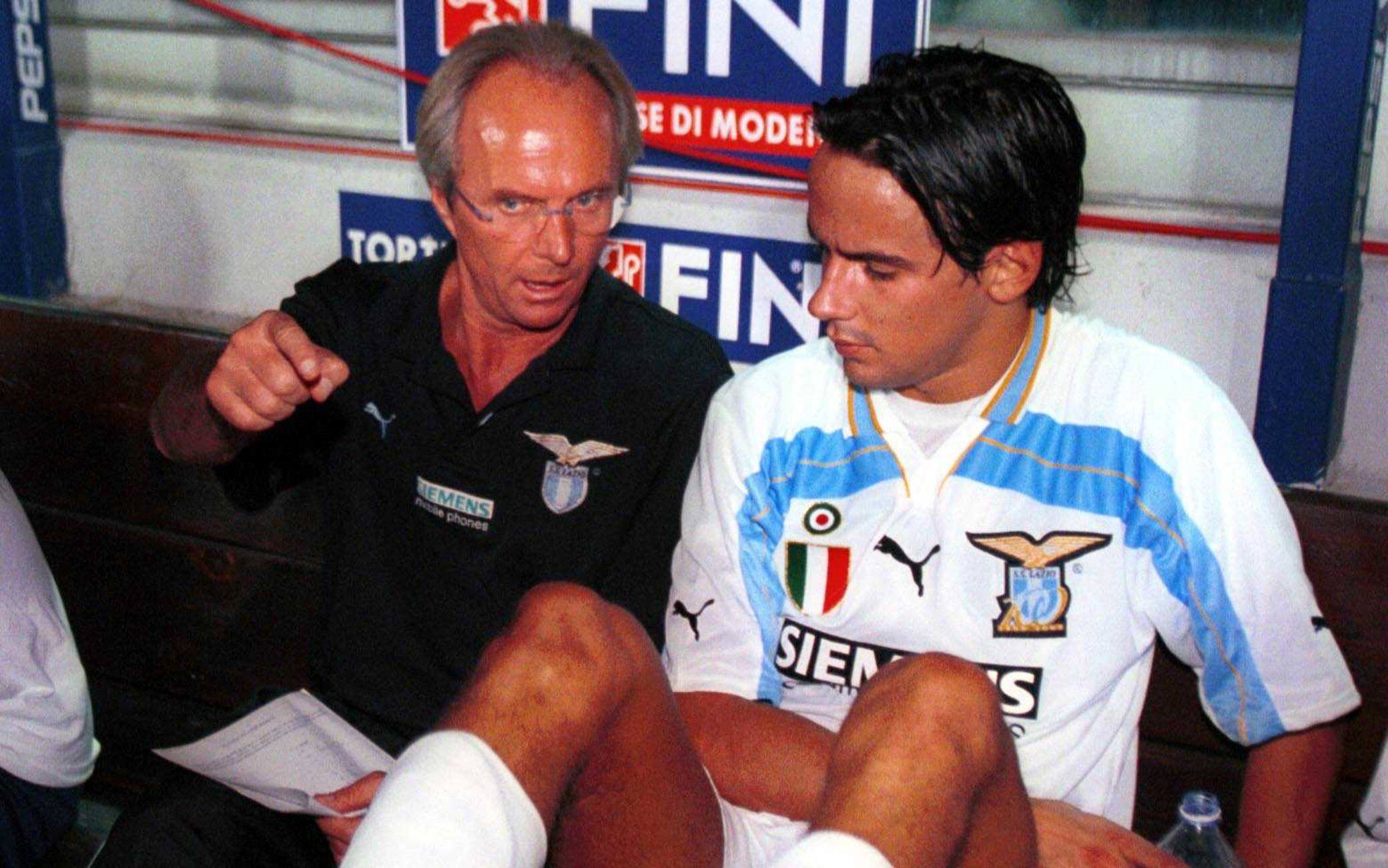 Sven-Göran Eriksson e Simone Inzaghi nel 2000