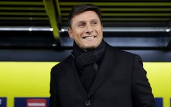 DORTMUND, GERMANY - NOVEMBER 5: Javier Zanetti during the UEFA Champions League  match between Borussia Dortmund v Internazionale at the Signal Iduna Park on November 5, 2019 in Dortmund Germany (Photo by Laurens Lindhout/Soccrates/Getty Images)