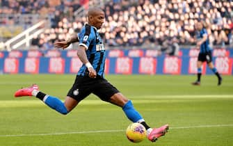 MILAN, ITALY - JANUARY 26: Ashley Young of FC Internazionale Milano  during the Italian Serie A   match between Internazionale v Cagliari Calcio at the San Siro on January 26, 2020 in Milan Italy (Photo by Mattia Ozbot/Soccrates/Getty Images)