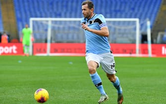 ROME, ITALY - FEBRUARY 02: Senad Lulic of SS Lazio in action during the Serie A match between SS Lazio and  SPAL at Stadio Olimpico on February 02, 2020 in Rome, Italy. (Photo by Marco Rosi/Getty Images)