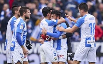 LEGANES, SPAIN - FEBRUARY 02: Oscar Rodriguez of CD Leganes celebrates after scoring his team's winning goal during the Liga match between CD Leganes and Real Sociedad at Estadio Municipal de Butarque on February 02, 2020 in Leganes, Spain. (Photo by Quality Sport Images/Getty Images)