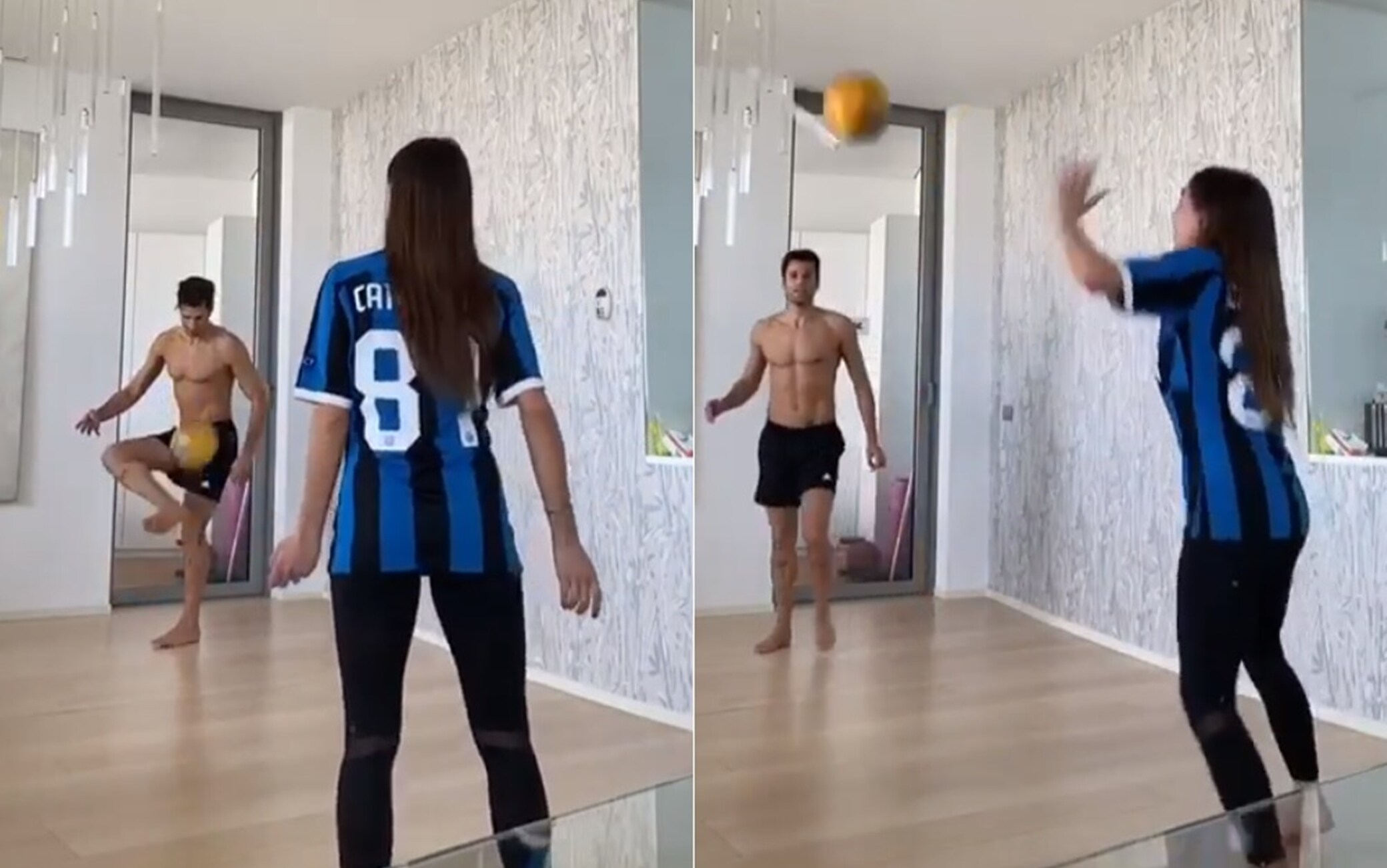 Coronavirus Candreva E La Fidanzata Rompono Il Lampadario Con Una Pallonata Video Su Instagram Sky Sport