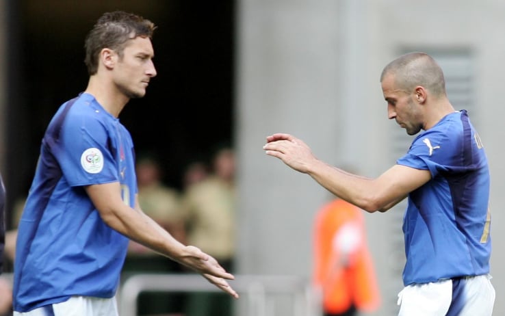 Una staffetta tra Totti e Del Piero in Nazionale Una staffetta tra Totti e Del Piero in Nazionale