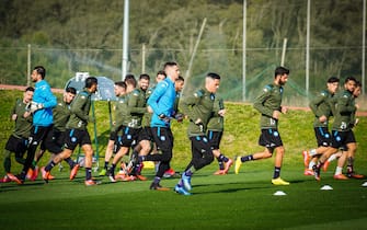 SSC Napoli's players attends the team's training session at Castel Volturno's sport center in Caserta , Italy,  24  February 2020. Napoli will face Barcelona  on 25 february 2020 at San Paolo stadium in the first leg of their UEFA Champions League Round of 16 match. ANSA / CESARE ABBATE