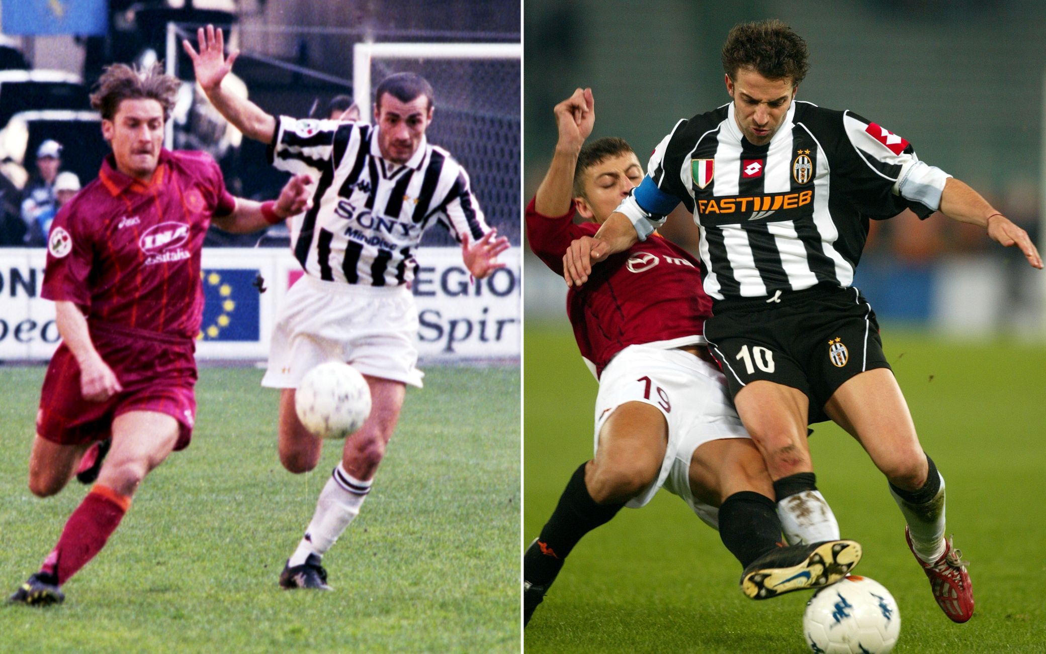 I duelli incrociati tra Totti-Montero e Del Piero-Samuel I duelli incrociati tra Totti-Montero e Del Piero-Samuel