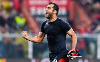 Genoa's Goran Pandev jubilates after scoring the goal during the Italian Serie A soccer match Genoa CFC vs Brescia Calcio at the Luigi Ferraris stadium in Genoa, Italy, 26 October 2019.
ANSA/SIMONE ARVEDA