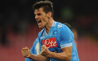 NAPLES, ITALY - JANUARY 13:  Christian Maggio of Napoli celebrates scoring the opening goal of the match during the Serie A match between SSC Napoli and US Citta di Palermo at Stadio San Paolo on January 13, 2013 in Naples, Italy.  (Photo by Getty Images/Getty Images)