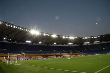ROME, ITALY - JULY 02: A general view of  Stadio Olimpico during the Serie A match between AS Roma and  Udinese Calcio at Stadio Olimpico on July 02, 2020 in Rome, Italy. (Photo by Silvia Lore/Getty Images)