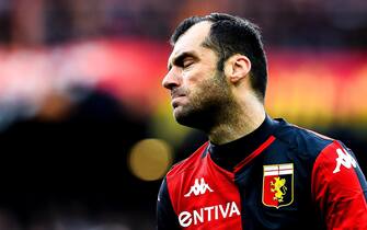 epa08205886 Genoa's Goran Pandev reacts during the Italian Serie A soccer match Genoa CFC vs Cagliari Calcio at the Luigi Ferraris stadium in Genoa, Italy, 09 February 2020.  EPA/SIMONE ARVEDA