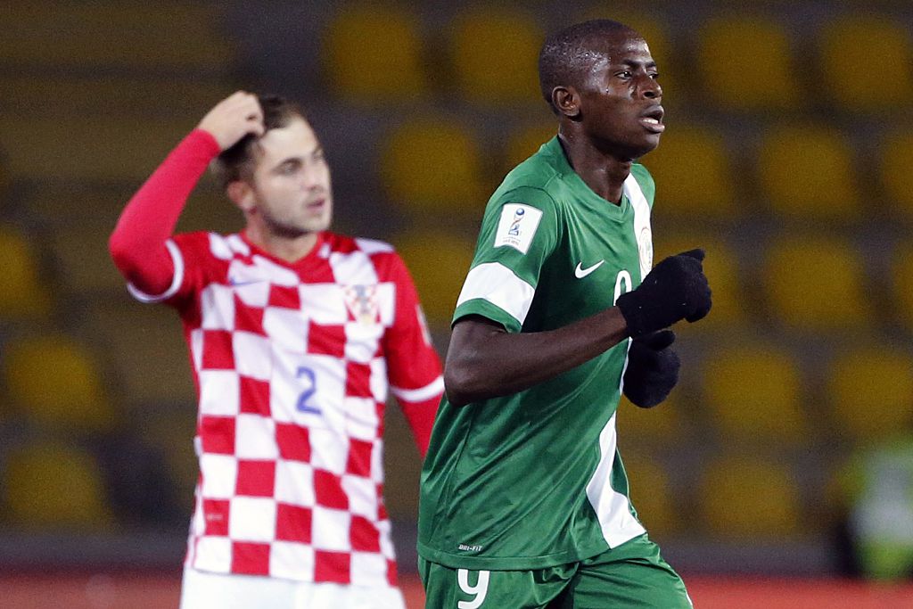 Osimhen dopo il gol segnato alla Croazia nel Mondiale U-17 tenutosi in Cile nel 2015 Nigeria-Croatia FIFA U-17 World Cup Chile 2015