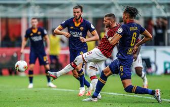 Milan vs Roma - Serie A TIM 2019/2020 ESCLUSIVA MILAN
Foto LaPresse - Spada
28 giugno 2020 - Milano (Italia)
Sport Calcio
A.C. Milan- Stagione 2019-2020 - Serie A
Ac Milan vs Roma
Nella foto: Ante Rebic gol 1-0
EXCLUSIVE MILAN
Photo LaPresse - Spada
June 28 , 2020 Milan ( Italy )
Sport Soccer
A.C. Milan- Season 2019-2020 - Serie A
Milan vs Roma
In the pic : Ante Rebic goal 1-0